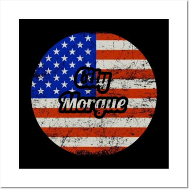 Cirty Morgue / USA Flag Vintage Style Wall Art by Mieren Artwork 